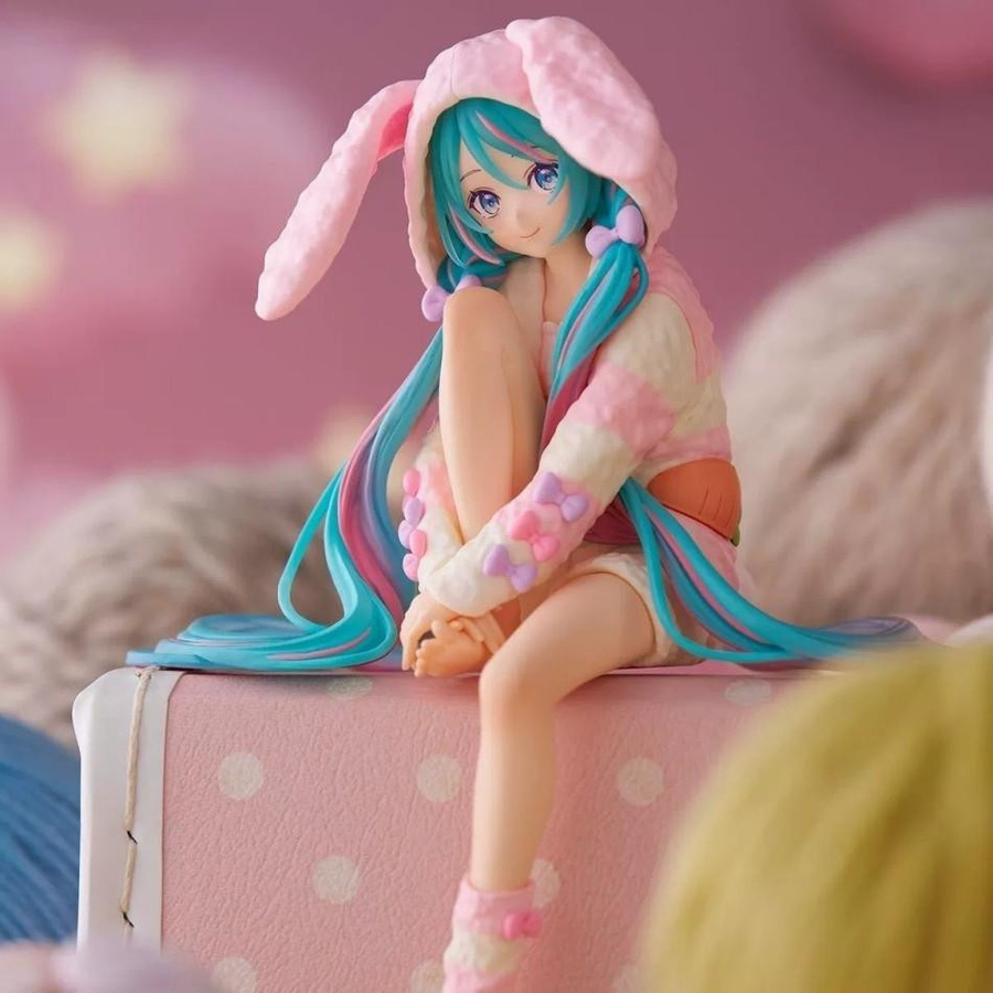 Fashnics Hatsune Miku Figur Actionfigur mit Hasenohren Pyjama 14cm - Bild 1