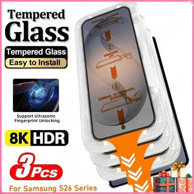 3 Stück Displayschutzfolien aus Glas für Samsung Galaxy S26 S25 S24 S23 S22 S21 Ultra Plus FE Edge, transparent - Bild 1