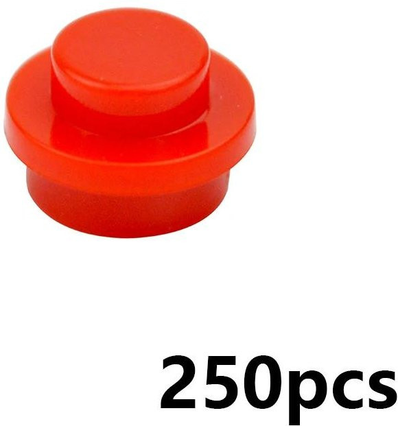 Wucifang Bags MOC Bausteine Rund 1x1 Punkt, Nachfüllpack, 250-teiliges Set, rot, ab 6 Jahren - Bild 1