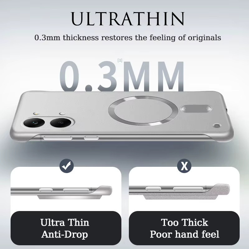 Bless Ring Plated Metallic Frameless Magnetic Phone Case für Xiaomi POCO X8 X7 X6 F8 F7 Ultra F3 F5 F6 M8S M8 Pro Max in Rot - Bild 2