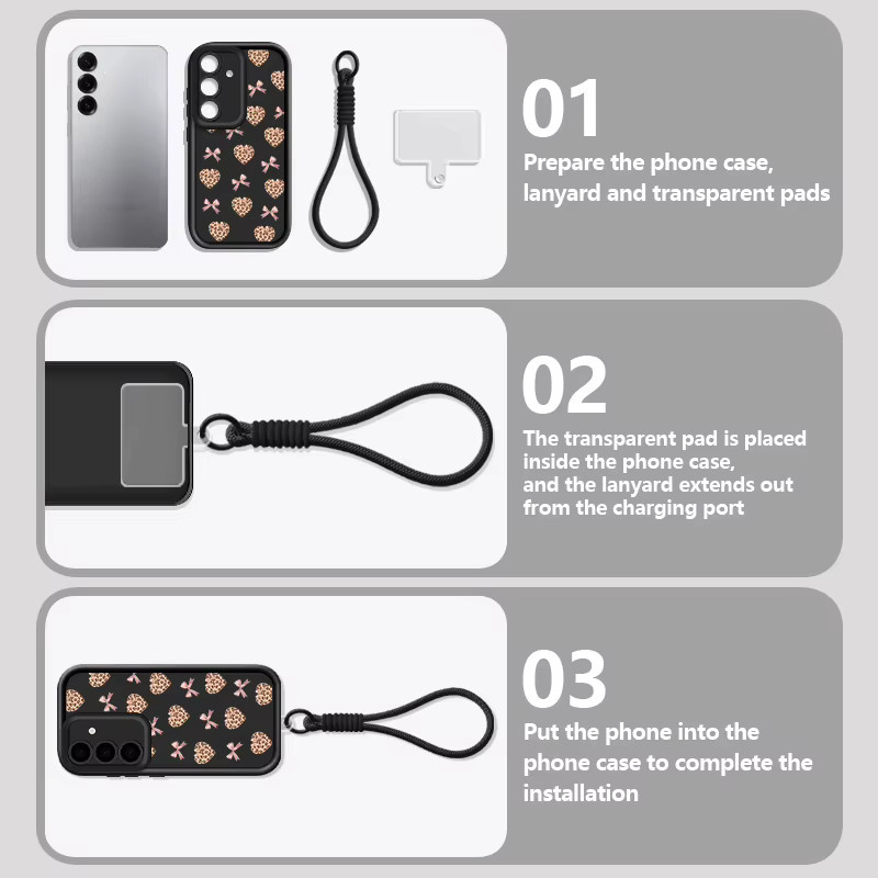 Samsung Handyhülle mit Lanyard im Retro Leopardenmuster für Galaxy S25 S24 FE S23 S22 Ultra A56 A16 A17 A26 A55 A15 5G in Multicolor und Rot - Bild 3