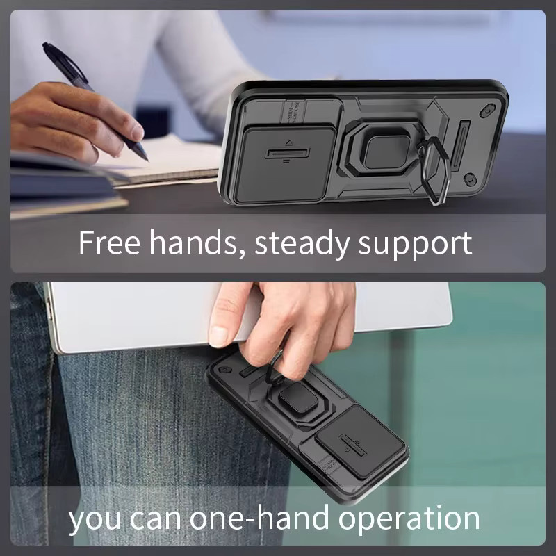 Mode Rüstung Magnetische Handyhülle mit Ring und Kamera-Schutz für OnePlus 11 12 13 R T ACE 2 3 5 PRO Nord 4 in Schwarz und Blau - Bild 4