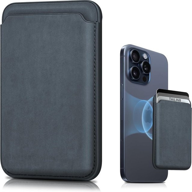 Magnetische Leder-Brieftasche und Kartenhalterhülle für Apple iPhone 15 Pro Max und 16 Plus in Purple - Bild 1