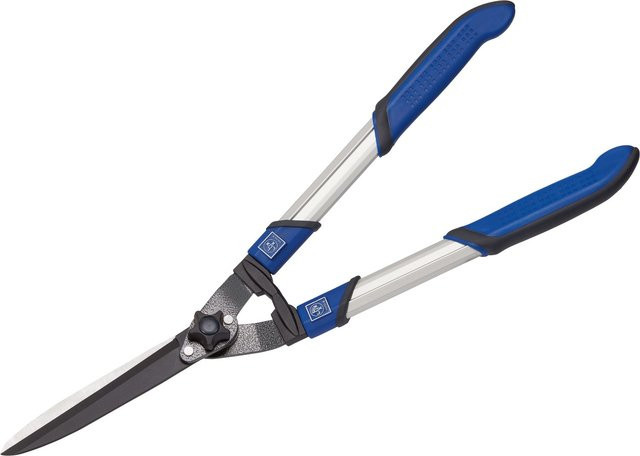 LUX-TOOLS Hand-Heckenschere in Silber mit antihaftbeschichtetem Schneidblatt und ovalen Aluminiumgriffen - Bild 1
