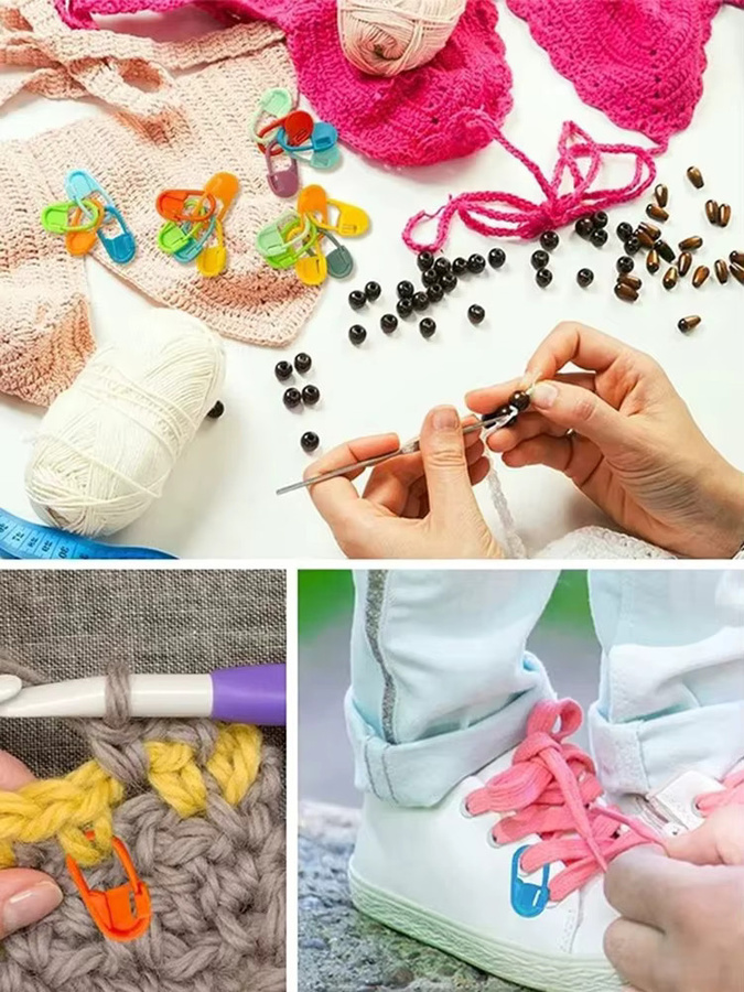 50 bis 100 Stück Häkelmarkierungen aus Kunststoff und Harz in Multicolour für Stricken und Nähen - Bild 6