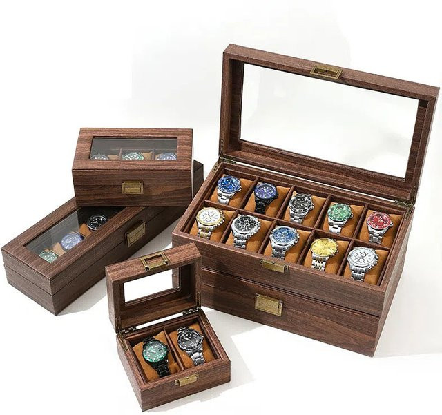 DELESYS Uhren-Aufbewahrungsboxen, Holz, braun - Bild 1