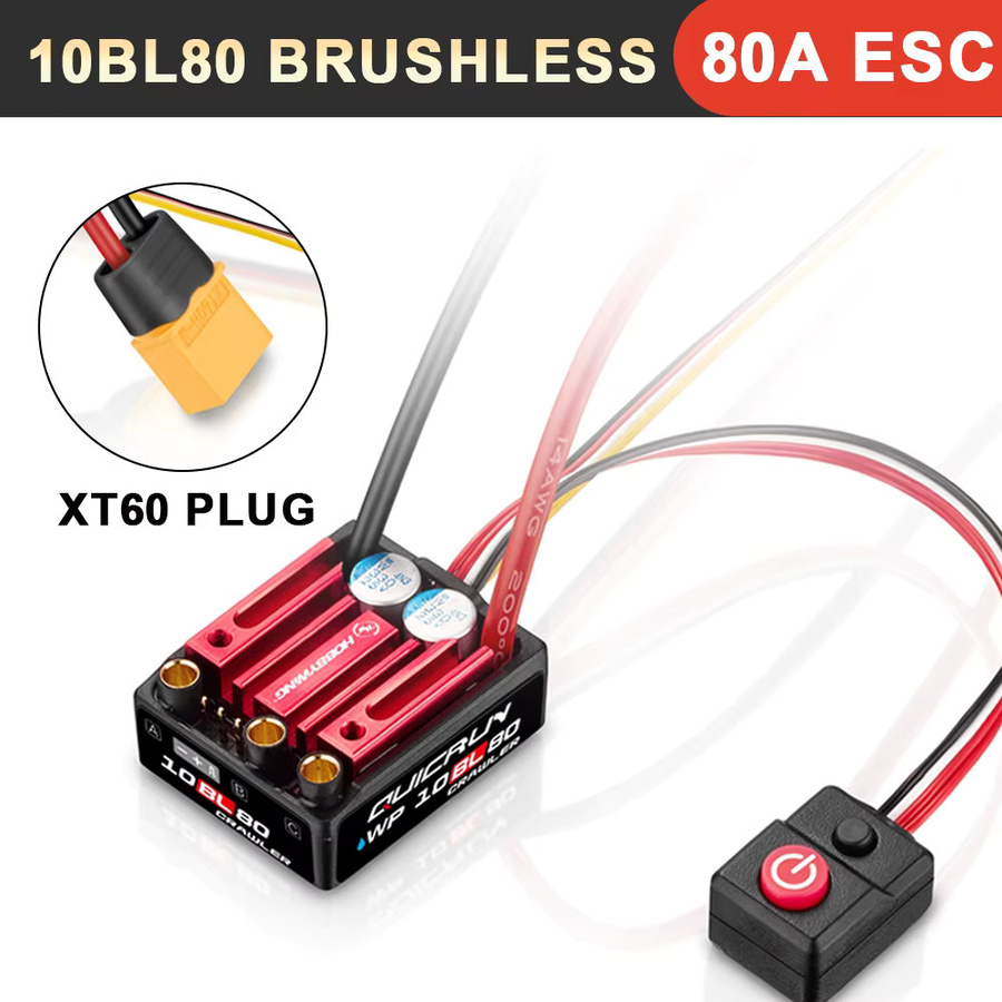 Hobbywing ESC Bürstenlos, Sensorlos, 2-4S, IP67, 6V/7,4V/8,4V BEC, für RC 1/10 Crawler Auto - Bild 4