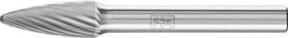 PFERD Hartmetall Frässtift Rundbogen RBF Ø 08x20mm Schaft-Ø 6 mm Z3 universal mittel silber - Bild 1