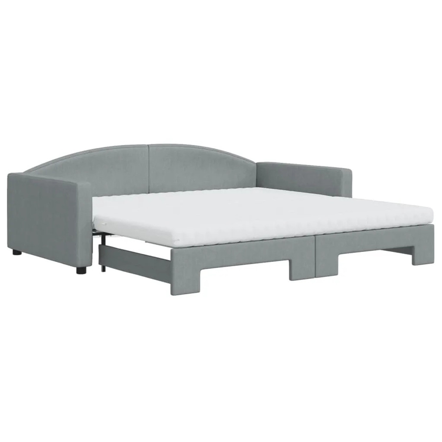 vidaXL Tagesbett ausziehbar mit Matratze in Hellgrau, B/T/H: 223 x 100 x 75 cm - Bild 2
