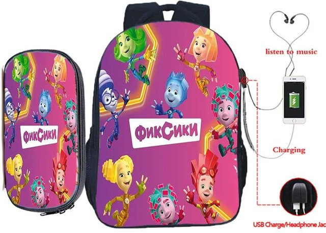 Die Fixies Rucksack und Federmäppchen Set 2er Set in Multicolour von Fancy Style Studio für Kinder - Bild 1