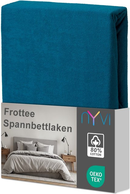 NYVI DreamScience Frottee Spannbettlaken Petrol B/T: 200 x 200 cm - Bild 1
