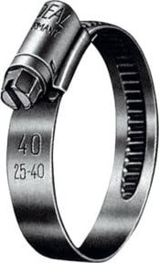 Riegler Schneckengewinde-Schlauchschelle aus Chromstahl in Silber, Spannbereich: 25 - 40 mm, Breite: 9 mm - Bild 1