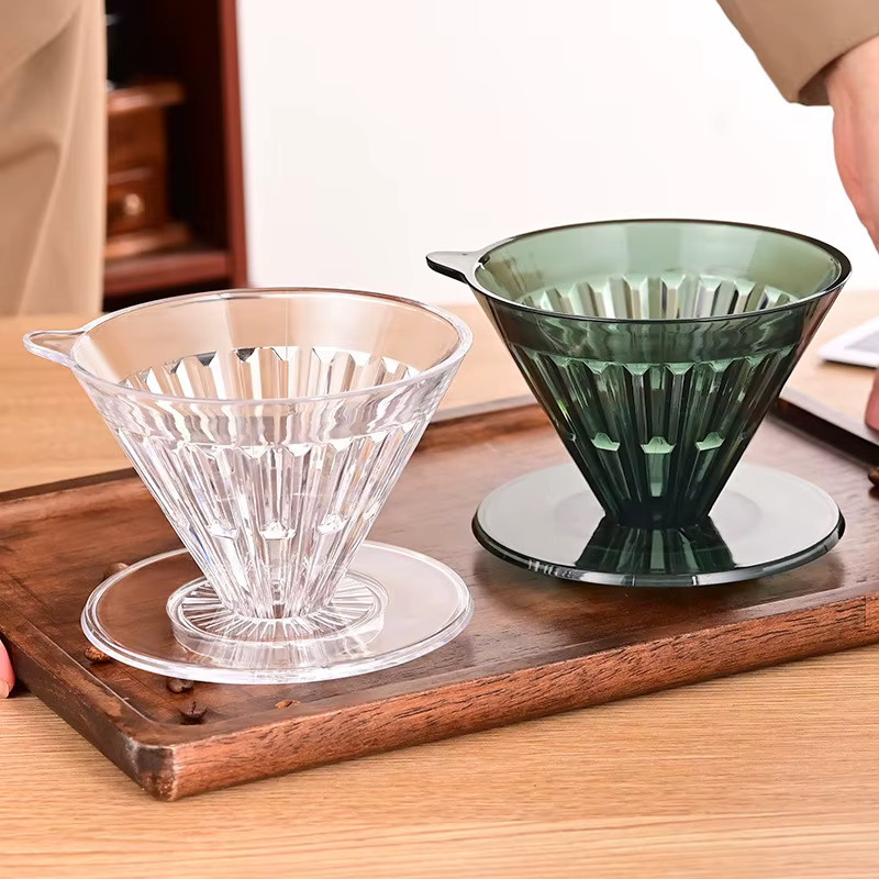 OANKR Kaffee-Dripper Pour-Over Kaffeebereiter aus Acryl in Grau Transparent - Bild 3