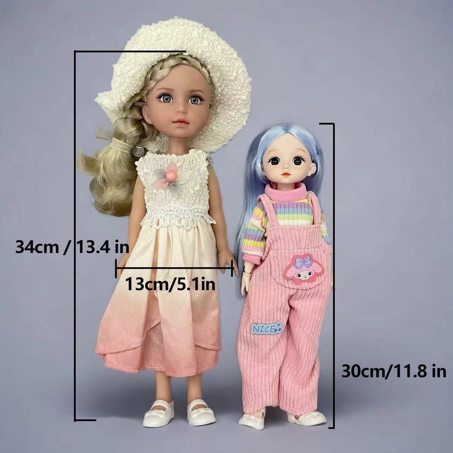 AKODEERD Prinzessinnenpuppe, Vollvinyl-Prinzessinnenpuppe, 14 Zoll, 34 cm, 1/6 BJD - Bild 2