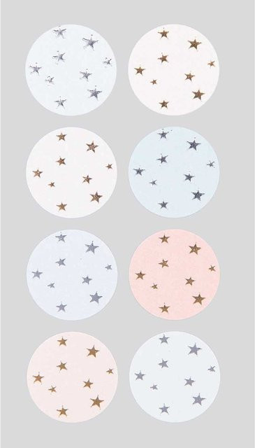 Rico Design Paper Poetry Sticker Set mit Kreisen und Sternen in Pastellfarben, 4 Bogen - Bild 1