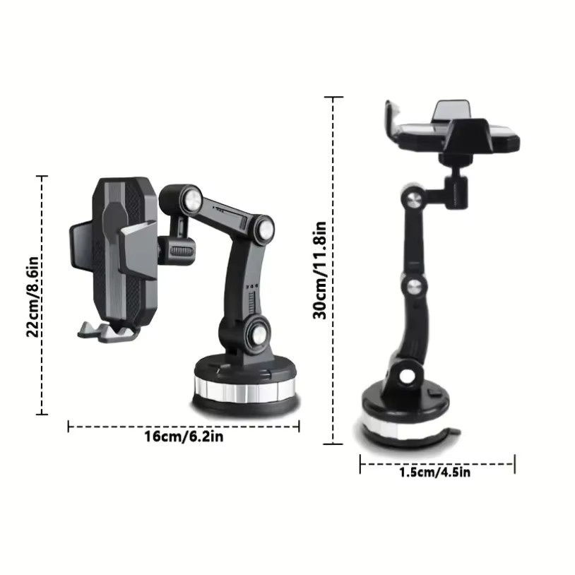 VIKEFON Universal 360-Grad Auto Telefonhalterung mit Saugnapf für Windschutzscheibe, Schwarz - Bild 6