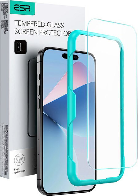 ESR Schutzfolie aus gehärtetem Glas für Apple iPhone 16 Plus, transparent, Vollkleber - Bild 1