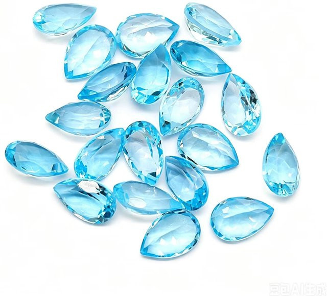 CKNZ Edelstein, Topas, Birnenform, himmelblau, lose Edelsteine - Bild 1