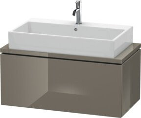 Duravit Waschtischunterschrank Compact L-Cube in Flachgrau Hochglanz mit 1 Auszug, Wandmontage, Breite: 92 cm, Tiefe: 47,7 cm, Höhe: 40 cm - Bild 1