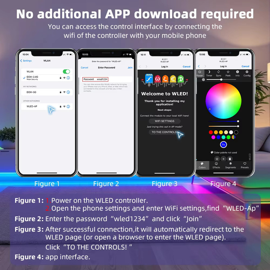 DOMRAEM Dual PSU ESP32 WLED Digital LED Controller mit 4 Ausgängen für WS2811/12B APA102 Pixel-LEDs, PD 5V/12V/20V & DC 5-24V, WiFi und USB, Weiß - Bild 4