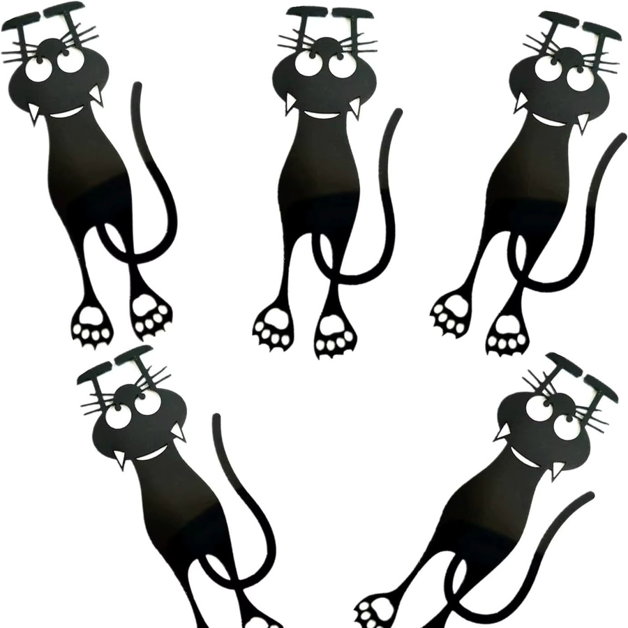 Kreatives 3D Katzen Lesezeichen aus Kunststoff in Schwarz für Büro und Schule - Bild 3