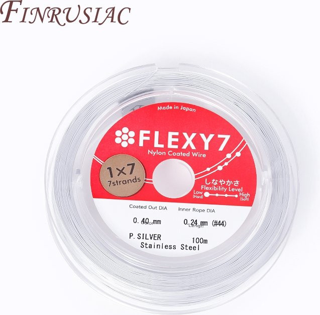FINRUSIAC Perlen Draht Edelstahl, 0,4 mm, Tiger Schwanz - Bild 1