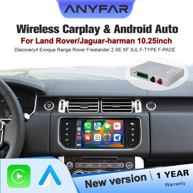 Drahtloses CarPlay und Android Auto Interface für Land Rover und Jaguar mit Harman Bosch System, Farbe: Schwarz - Bild 1