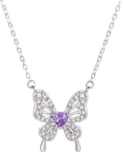 Lucky Star Jewelry Schmetterlingshalskette, 999 Silber, Zirkonia, Damen - Bild 1