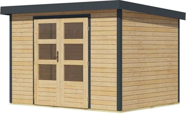 Karibu Gartenhaus Hollywood mit Anbaudach - Bild 1