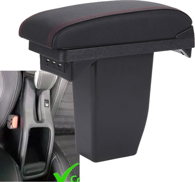 Armlehnenbox für Peugeot 2008 (2012–2018) von CNDI mit USB-C-Ladefunktion, Schwarz - Bild 1