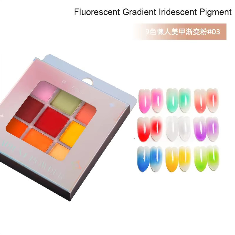 Rhstoe Nagelpigment-Palette, 9 Farben, Metallic, Unisex - Bild 3
