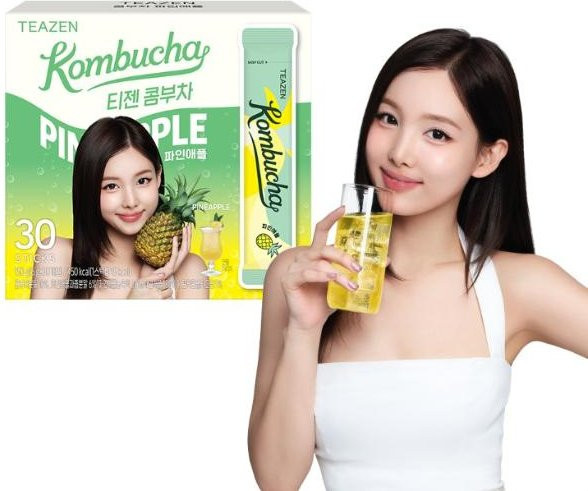 TEAZEN Kombucha Getränkepulver, Instant, Pineapple, 30 Stück - Bild 1