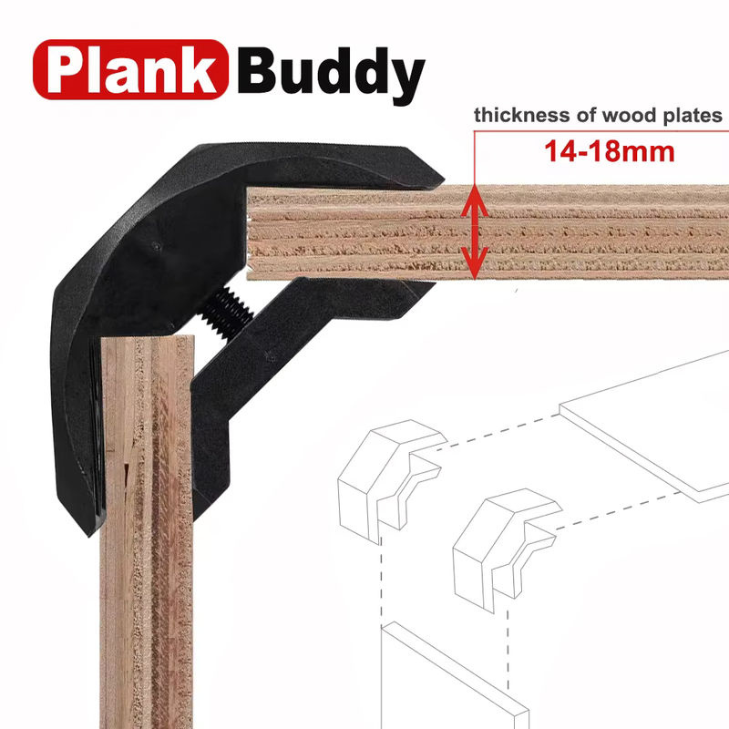 8 Stück QDS Möbelverbinder rechtwinklig in Schwarz für Holzplanken und DIY-Holzarbeiten - Bild 3
