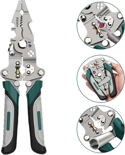 eoopee Mehrzweck-Abisolierwerkzeug aus Metall zum Schneiden, Wickeln und Abisolieren - Bild 1