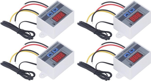 TOMTOP JMS 4er Set Digitaler LED Temperaturregler Thermostat Schaltermodul für Heizung und Kühlung 12V 120W in Weiß - Bild 1