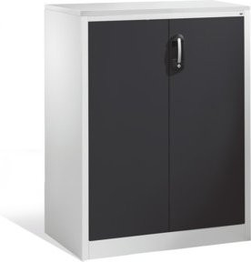 C+P Akten-Sideboard Acurado mit Drehtüren, 3 Ordnerhöhen, Front Schwarzgrau, Korpus Lichtgrau, H: 120 cm, B: 93 cm, T: 50 cm - Bild 1