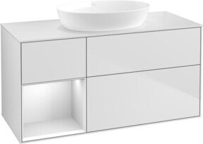 V&B Waschtischunterschrank Finion in Weiß Lack, B/T/H: 120 x 50,1 x 50,1 cm - Bild 1