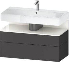 Duravit Waschtischunterschrank Qatego in Grau Matt, B/T/H: 99 x 47 x 59 cm - Bild 1