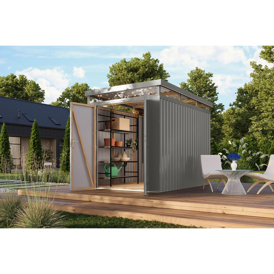 Karibu Metallgerätehaus Argos 2,5 in Graualuminium - Bild 2