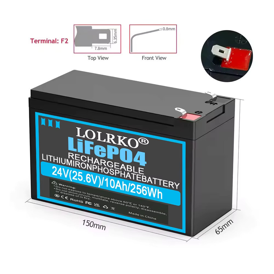 ALalito 24V LiFePO4 Akku 10Ah mit weiblichem Flachstecker in Schwarz für DIY-Elektronik und LED-Beleuchtung - Bild 3