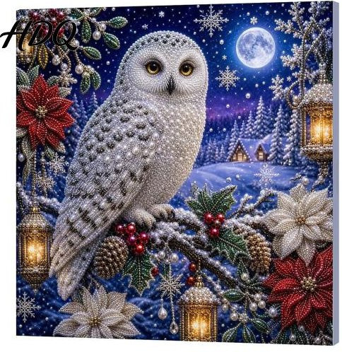 DIY Perlenmalerei-Set Schneemann Weihnachts-Bastelset für Erwachsene und Anfänger in Weiß - Bild 1