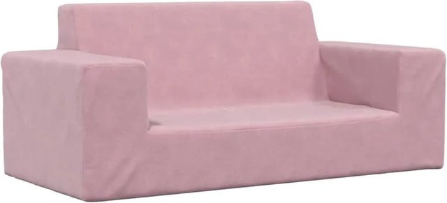 vidaXL Kindersofa 2-Sitzer aus weichem Plüsch in Rosa, B/T/H: 84 x 38 x 34 cm - Bild 1