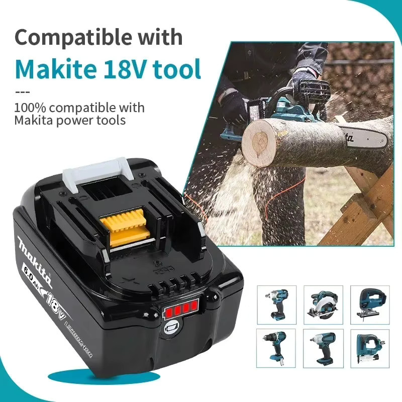 Makita 18V 6,0Ah Akku in Schwarz für Elektrowerkzeuge wie BL1830, BL1830B, BL1840, BL1840B, BL1850 und BL1860B - Bild 4
