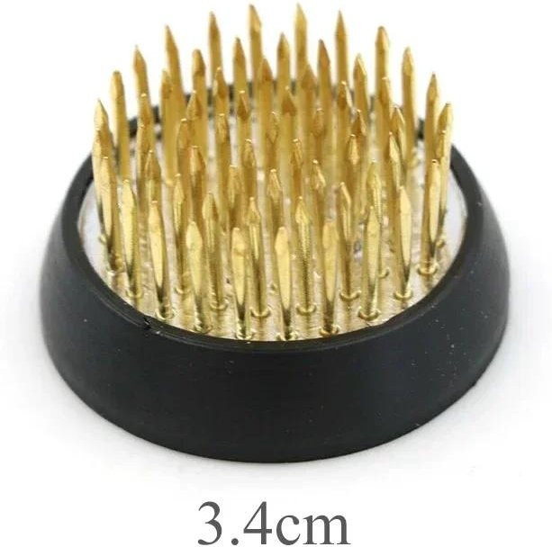Ishizaki Kenzan Ikebana Halter Nadeln in Gold für Blumengestecke aus Metall - Bild 1