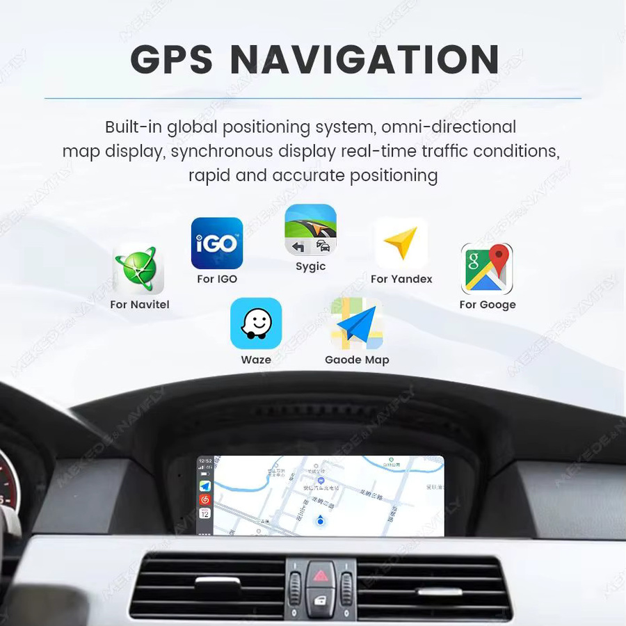 MEKEDE Linux QLED Touchscreen Infotainment-System mit kabellosem CarPlay und Android Auto für BMW E60 E61 E63 E64 E90 E91 E92 E93, 9,3 Zoll, Schwarz - Bild 5