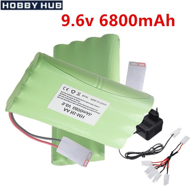 RC.BURST Ni-MH AA Akku 9,6V 6800mAh wiederaufladbar für RC-Spielzeug in Purple und Green - Bild 1