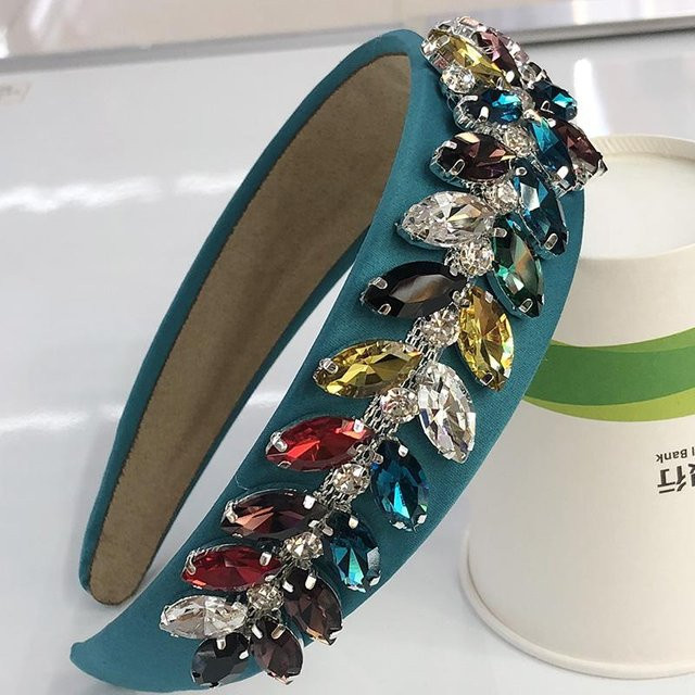 Haarband Rd lala, Buntes Glas, Strass, Grün, Damen, Mädchen - Bild 1