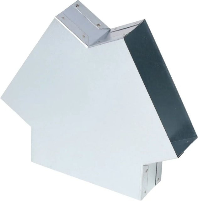 Subtiel Flachkanal Y-Stück 120° aus verzinktem Stahl, Farbe: Silber, B/H: 150 x 50 mm - Bild 1