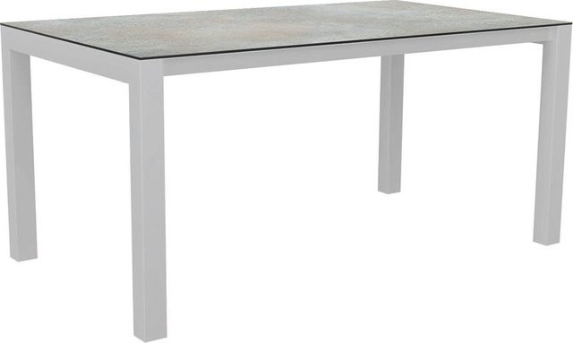 Stern Ausziehtisch Classic aus Aluminium in Weiß mit Tischplatte Silverstar Quartz, B/T: 160 x 90 cm, erweiterbar auf 210 x 90 cm - Bild 1