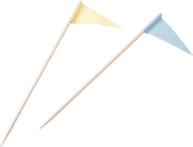 Fackelmann Fahnenpicker aus FSC-zertifiziertem Birkenholz, 50 Stück, Mehrfarbig, Höhe: 12 cm - Bild 1